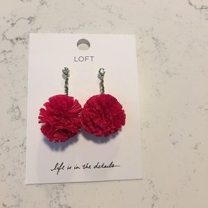 Loft drop “Pom” earring with quartz stud.